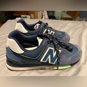 New Balance Navy and Green Sneakers